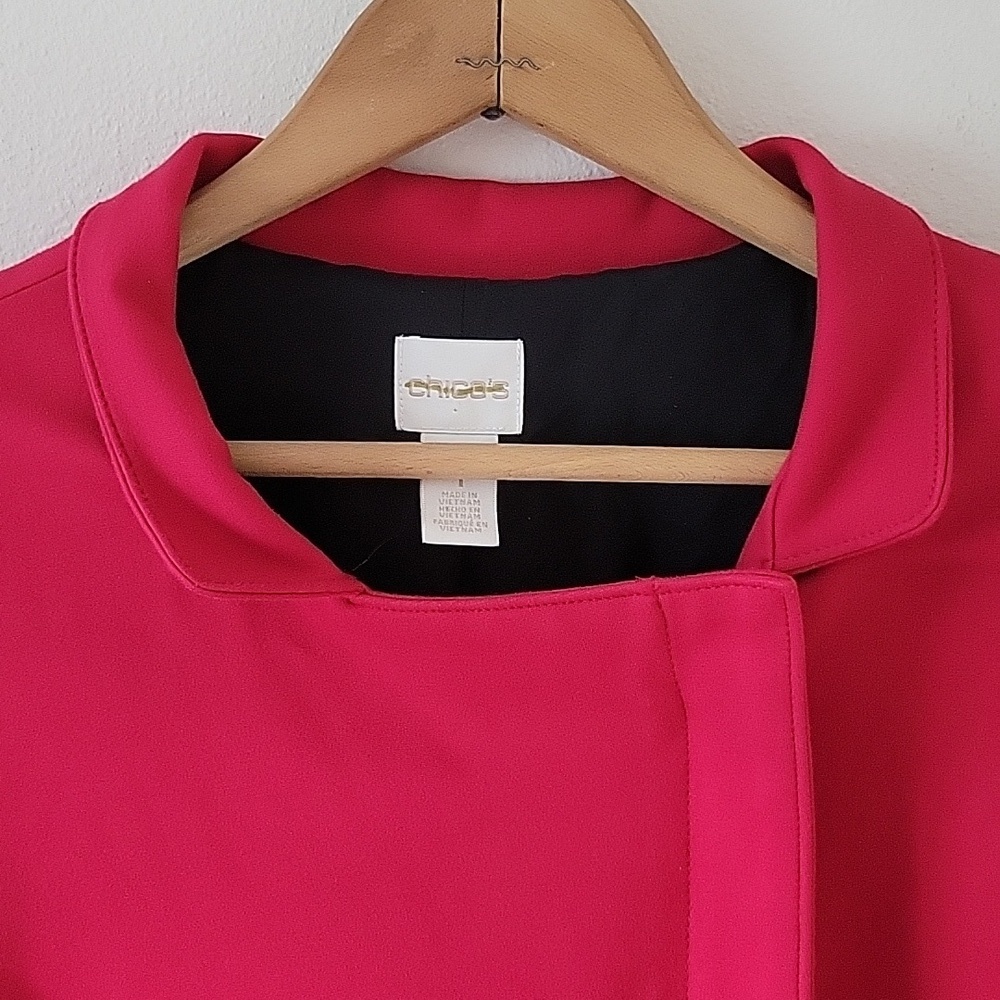 Chico's Red Sleek‎ Ponte Jacket Size Medium - Picture 8 of 12